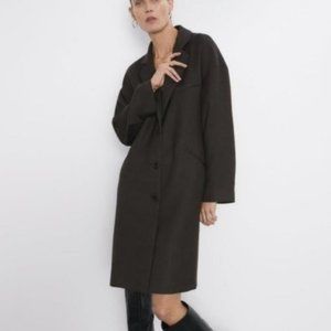Zara Oversized Over Coat Medium New